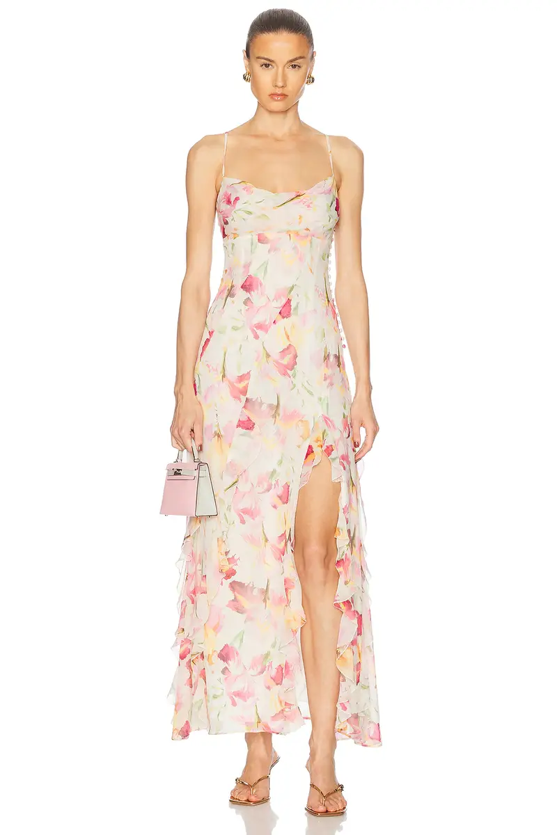 NICHOLAS Kamila Ruffle Cowl Gown | Image 1 NICHOLAS Kamila Ruffle Cowl Gown | Image 1
