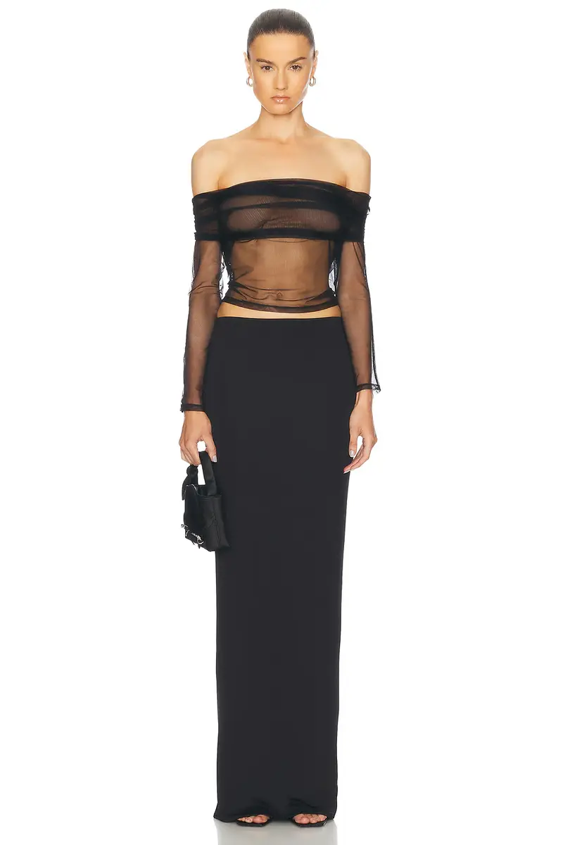 Kiki de Montparnasse Tulle Off Shoulder Top | Thumbnail 4