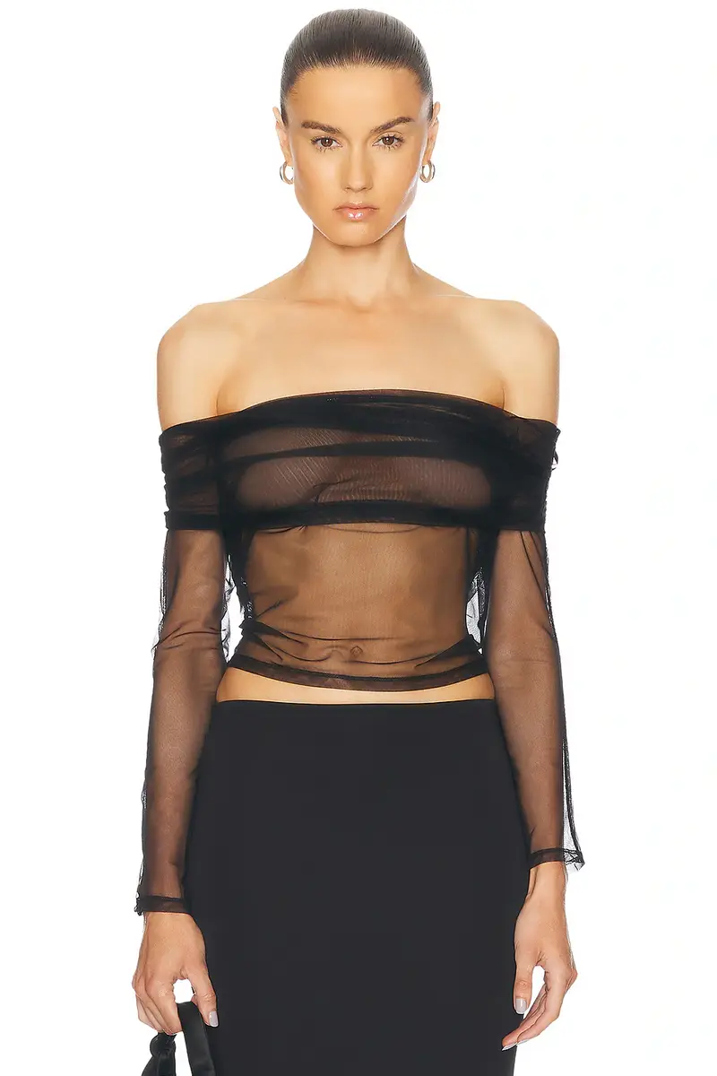 Kiki de Montparnasse Tulle Off Shoulder Top | Image 1 Kiki de Montparnasse Tulle Off Shoulder Top | Image 1