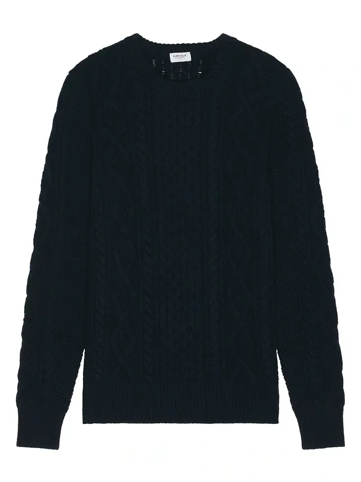 Wool Cable Knit Pescatore Sweater