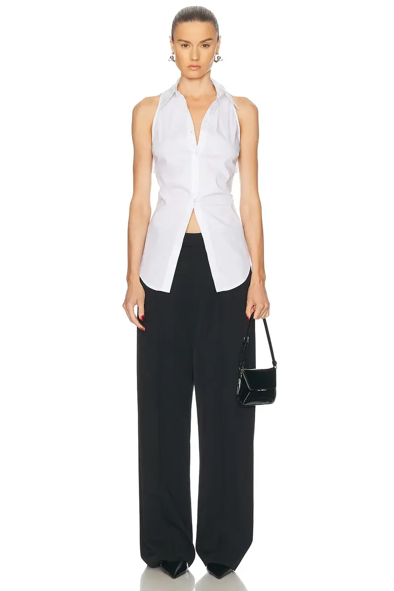 SIMONMILLER Loch Sleeveless Poplin Button Up Top | Thumbnail 4