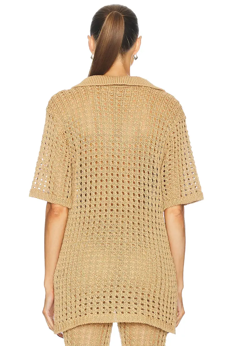 SIMONMILLER Brisas Crochet Polo Top | Thumbnail 3