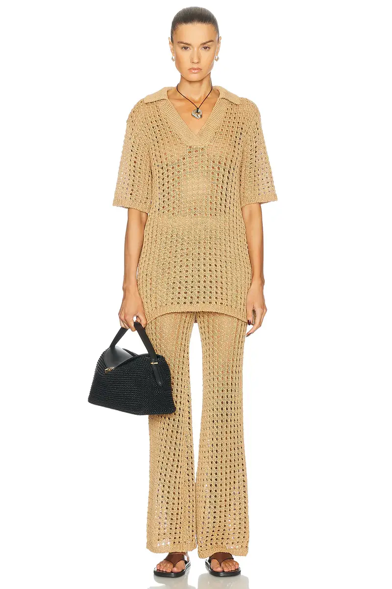 SIMONMILLER Brisas Crochet Polo Top | Thumbnail 4