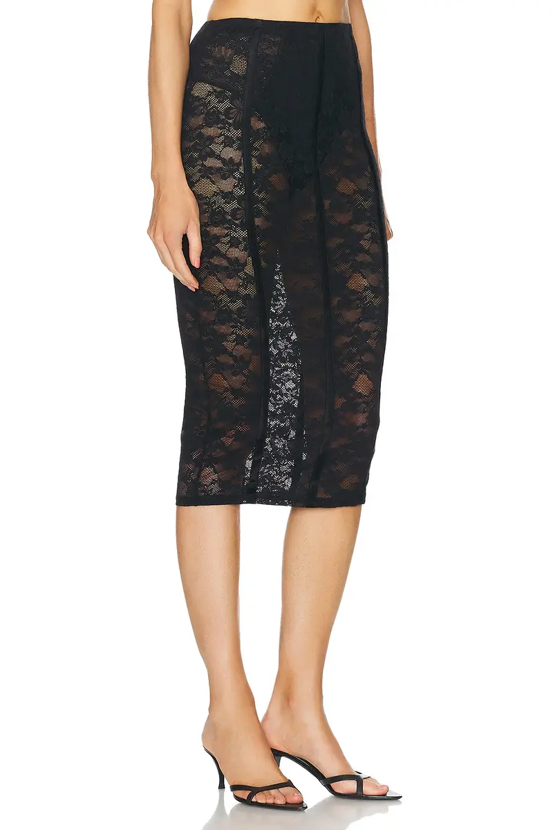 Fleur du Mal Le Stretch Lace Pencil Skirt | Thumbnail 2 Fleur du Mal Le Stretch Lace Pencil Skirt | Thumbnail 2
