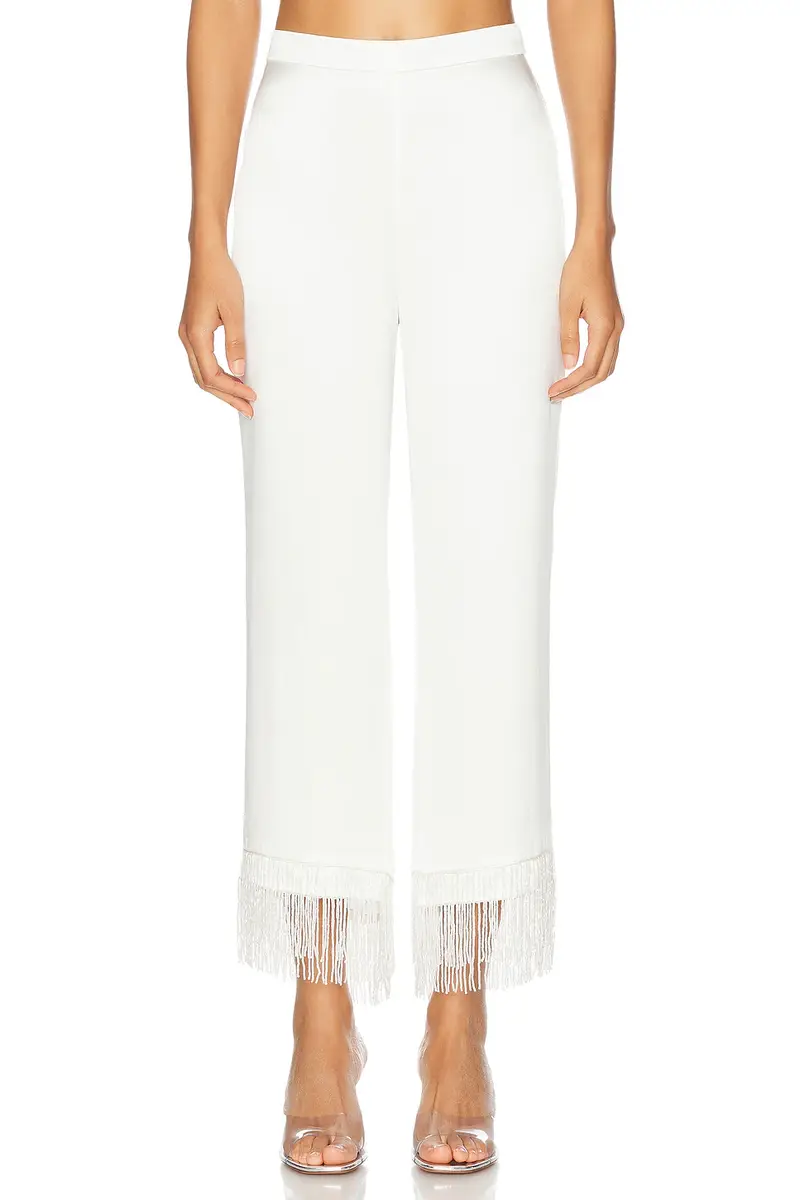 Fleur du Mal X Galia Lahav Beaded Fringe Silk Pant