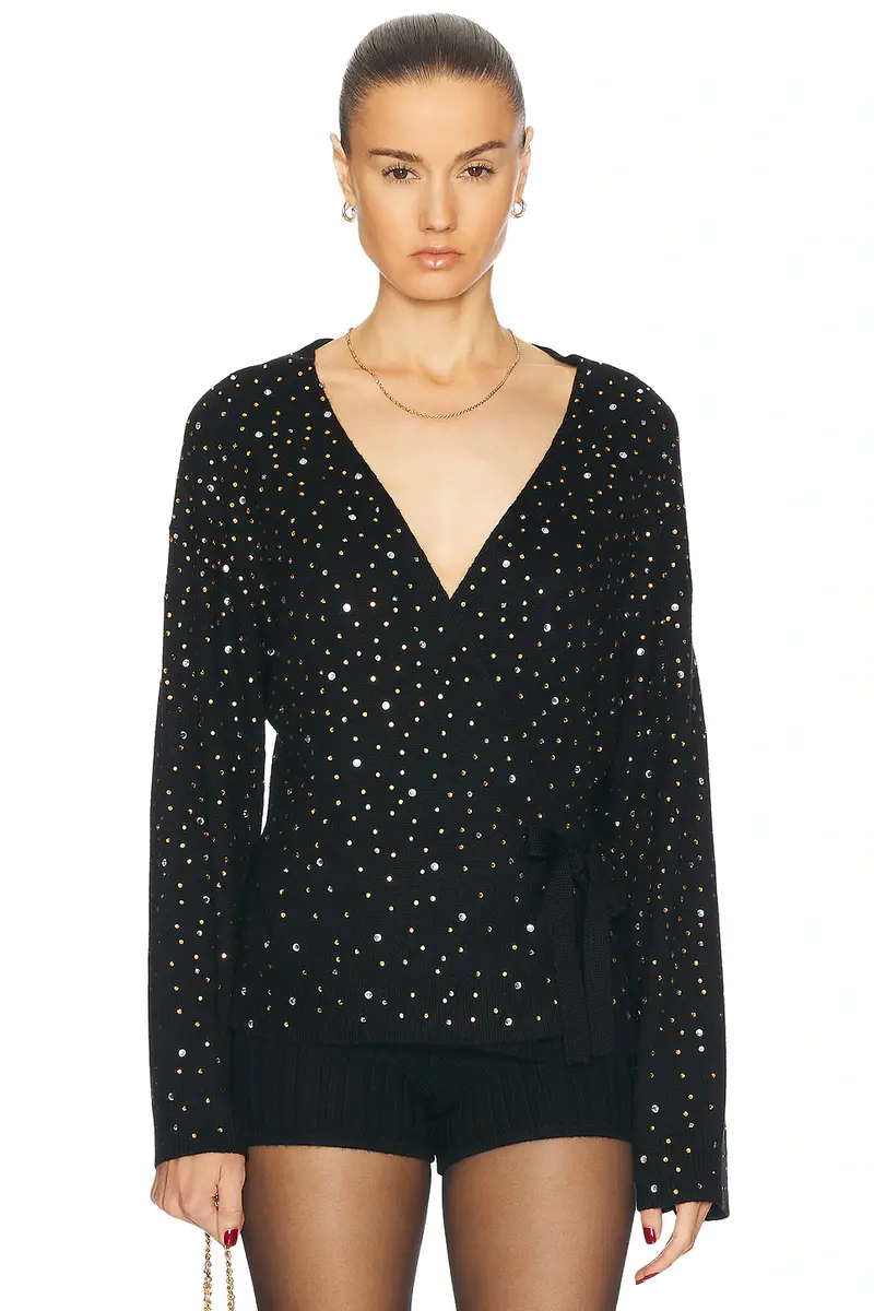 BODE Embellished Oak Wrap Cardigan | Image 1 BODE Embellished Oak Wrap Cardigan | Image 1