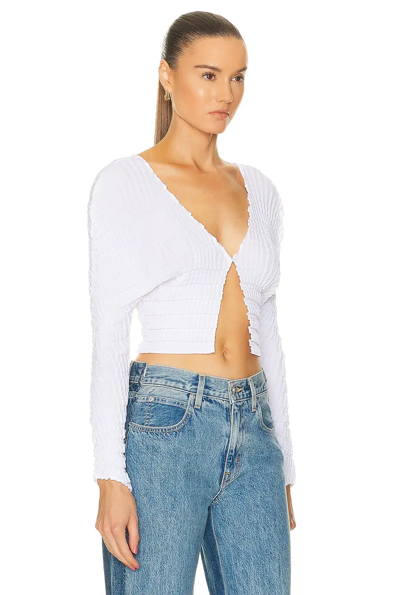 Sid Neigum Cropped Knife X Box Pleated Cardigan | Thumbnail 4