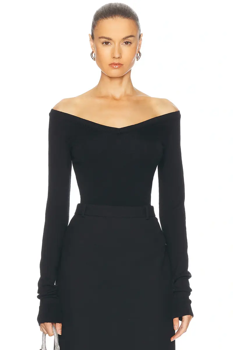 Balenciaga Off Shoulder Sweater | Image 1 Balenciaga Off Shoulder Sweater | Image 1