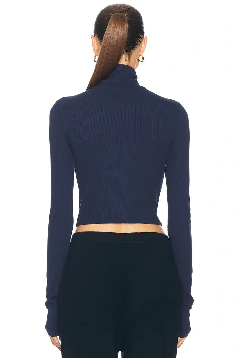 ÉTERNE Cropped Fitted Turtleneck Top | Thumbnail 3