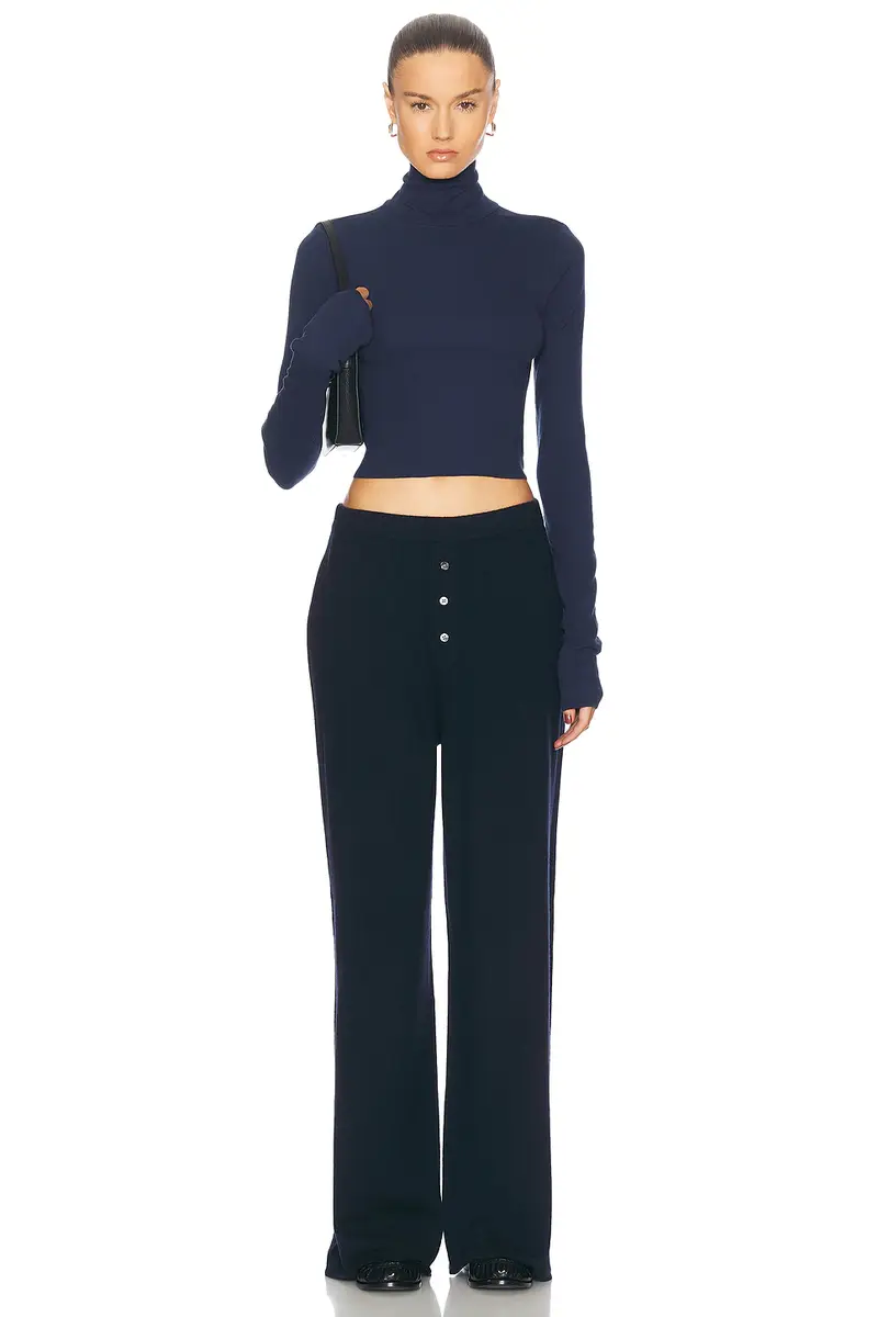 ÉTERNE Cropped Fitted Turtleneck Top | Thumbnail 4