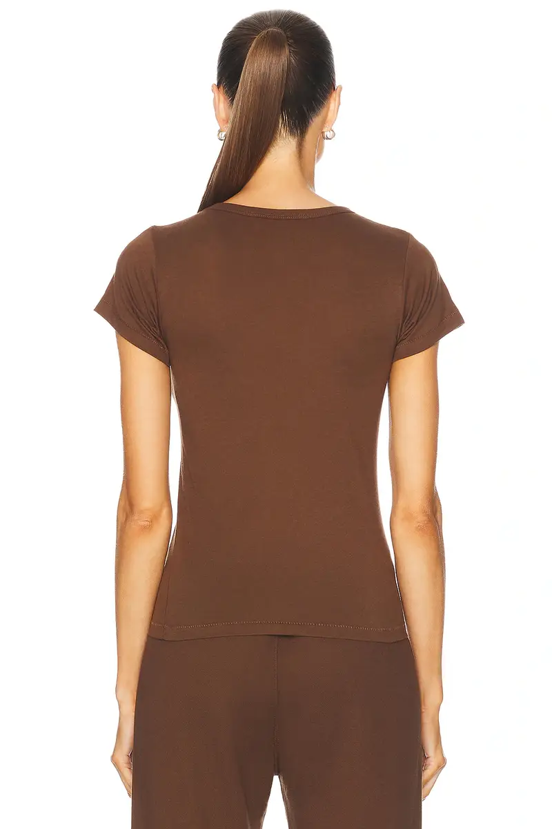 ÉTERNE Fitted Crewneck Short Sleeve T-Shirt | Thumbnail 3