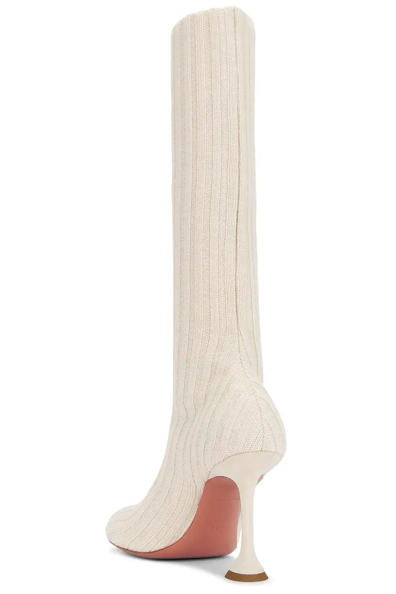 Amina Muaddi Veneda Stretch 95 Fuzzy Knit Boot | Thumbnail 3
