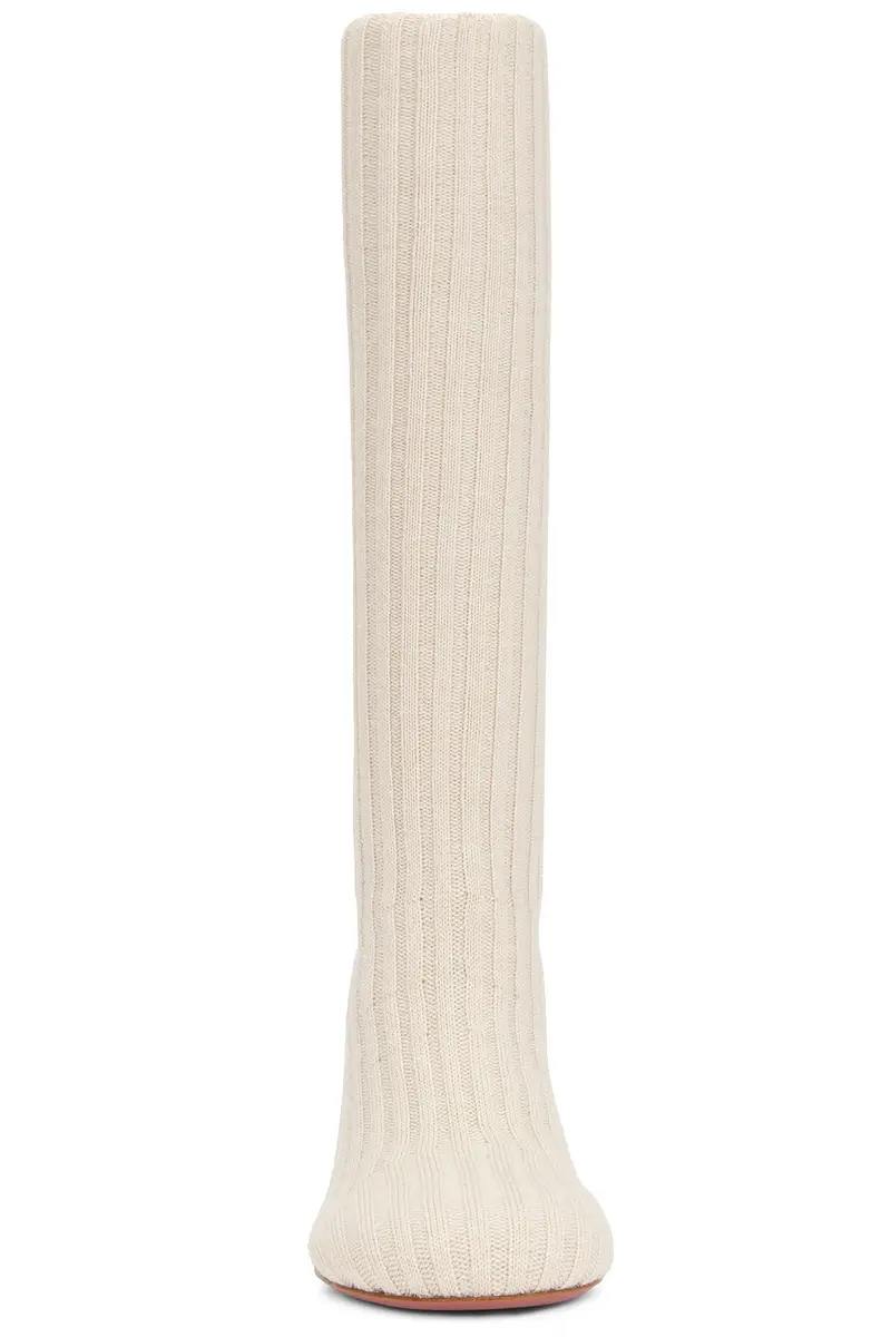 Amina Muaddi Veneda Stretch 95 Fuzzy Knit Boot | Thumbnail 4