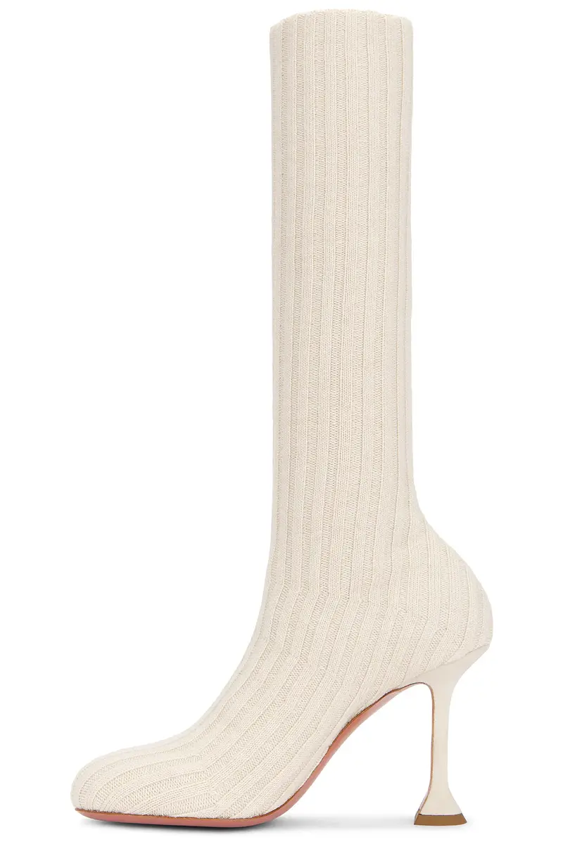 Amina Muaddi Veneda Stretch 95 Fuzzy Knit Boot | Thumbnail 5