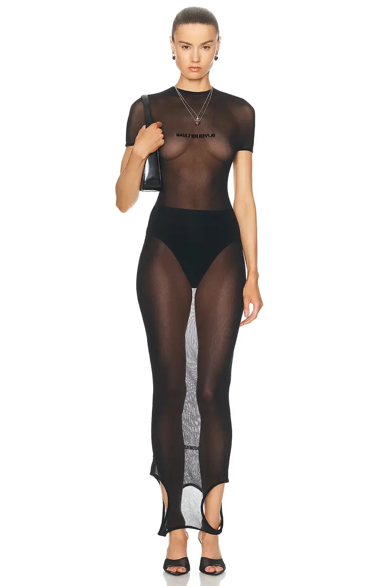 Jean Paul Gaultier X Shayne Oliver Mesh Double Side Dress | Image 1 Jean Paul Gaultier X Shayne Oliver Mesh Double Side Dress | Image 1