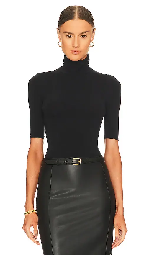 Commando Ballet Shortsleeve Turtleneck Bodysuit