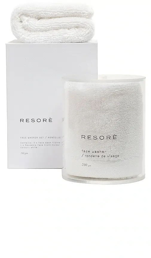 Resore Set of 2 Wash Cloths With Wash Cloth Holder