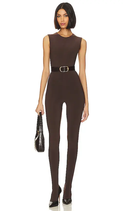 Norma Kamali Sleeveless Catsuit With Footsie | Image 1 Norma Kamali Sleeveless Catsuit With Footsie | Image 1