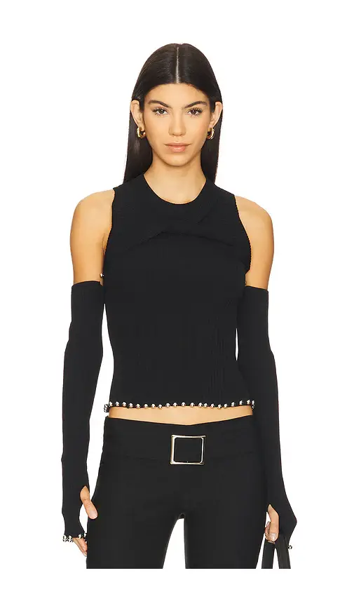 PRIVATE POLICY Twist Front Knit Top | Image 1 PRIVATE POLICY Twist Front Knit Top | Image 1