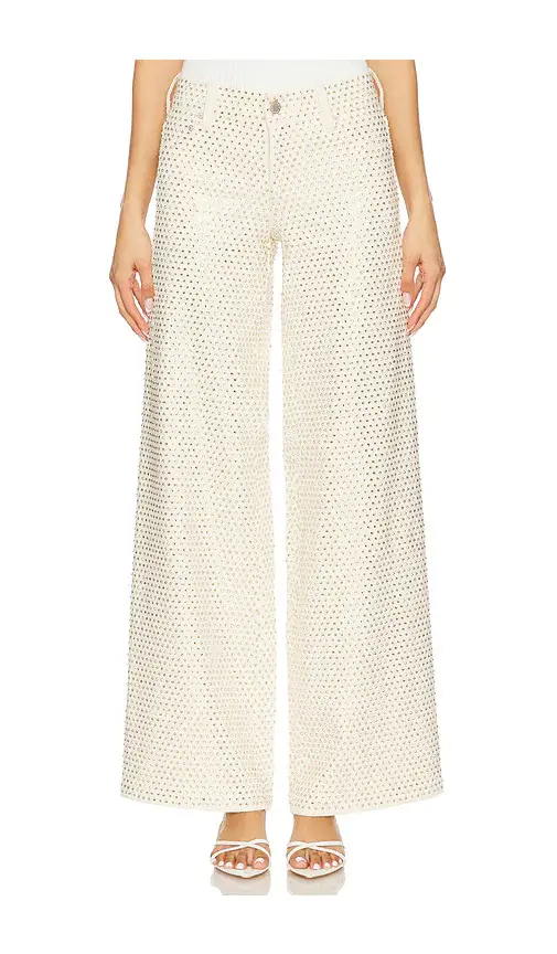 Alice + Olivia Trish Low Rise Embellished Baggy Jeans