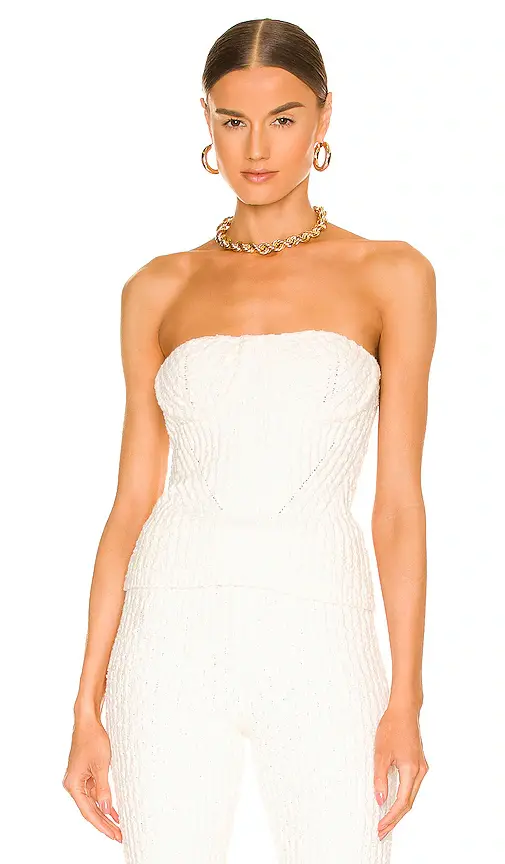 NBD Tara Boucle Knit Bustier Tube Top | Image 1 NBD Tara Boucle Knit Bustier Tube Top | Image 1
