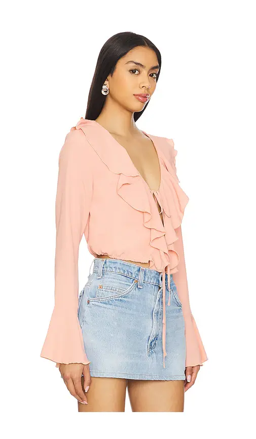MORE TO COME Denise Ruffle Tie Top | Thumbnail 2