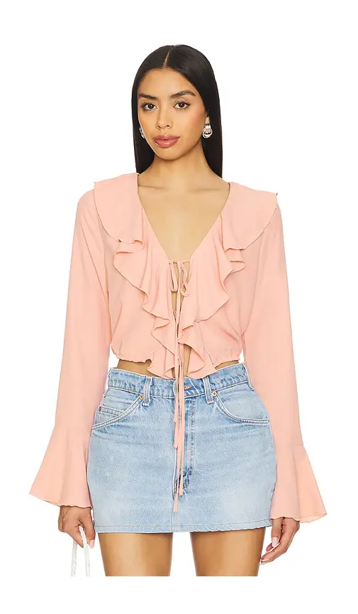 MORE TO COME Denise Ruffle Tie Top | Image 1 MORE TO COME Denise Ruffle Tie Top | Image 1