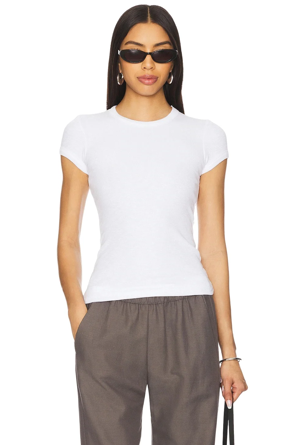 ENZA COSTA Cap Sleeve Crew Tee