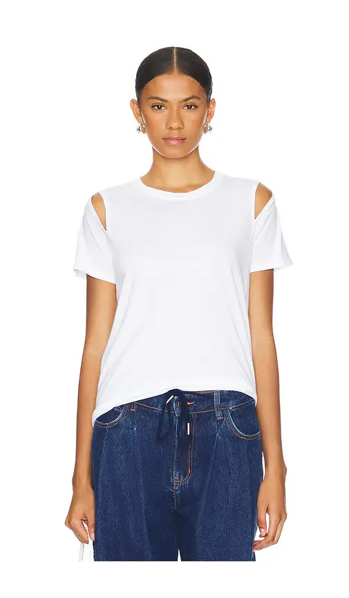 Michael Lauren Maximillian Shoulder Split Tee | Image 1 Michael Lauren Maximillian Shoulder Split Tee | Image 1