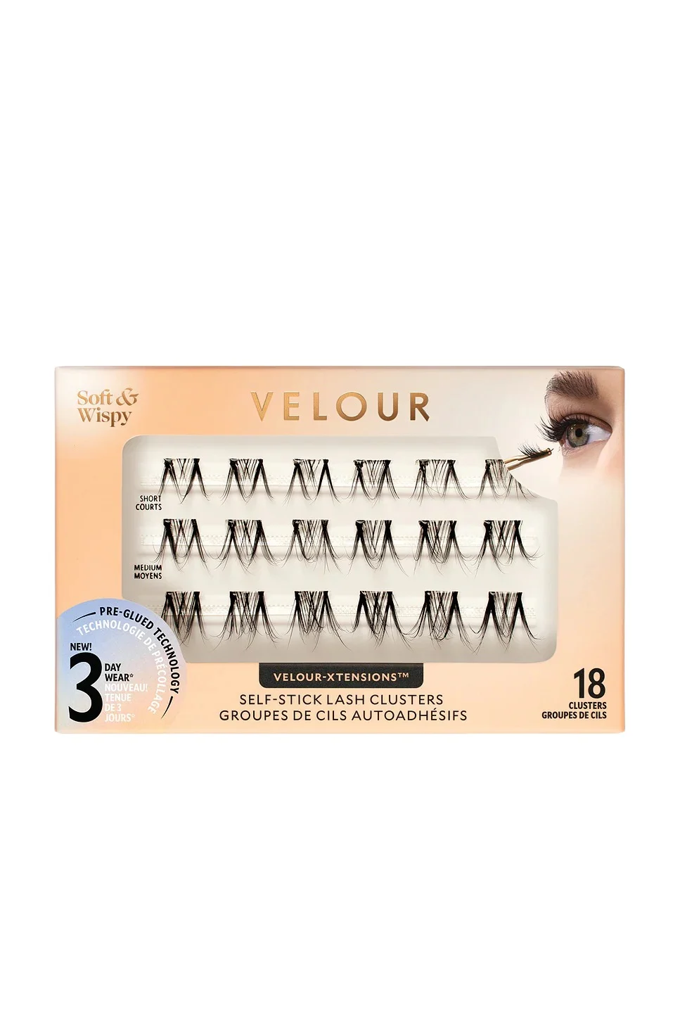 Velour Lashes Soft & Wispy Xtensions Self-stick Clusters