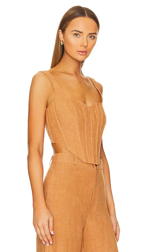 Bardot Linen Corset Bustier | Thumbnail 2