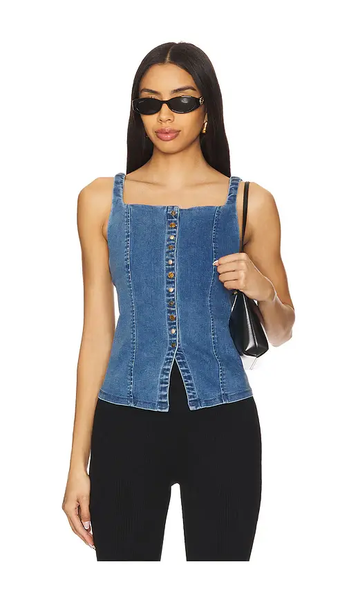 Free People A Moment In Time Denim Vest | Image 1 Free People A Moment In Time Denim Vest | Image 1