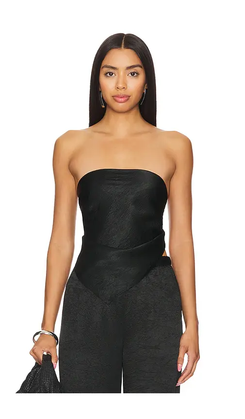 Enza Costa Textured Satin Scarf Top | Image 1 Enza Costa Textured Satin Scarf Top | Image 1