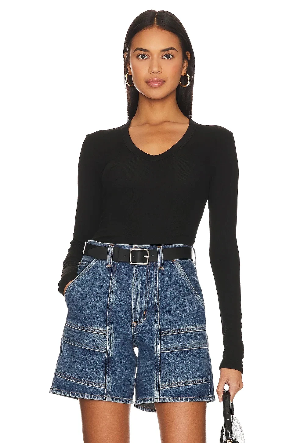 Rib Bold Long Sleeve U Top Rib Bold Long Sleeve U Top
