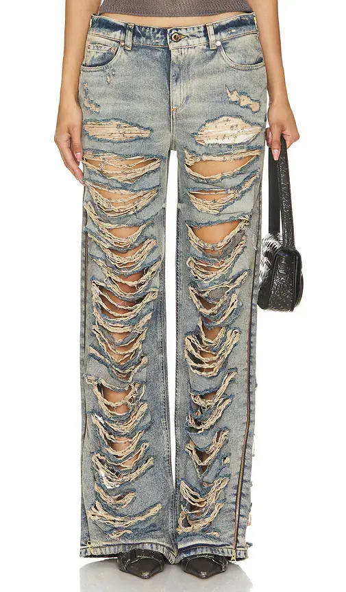 Retrofête Chanti Destroyed Flare Jeans | Image 1 Retrofête Chanti Destroyed Flare Jeans | Image 1