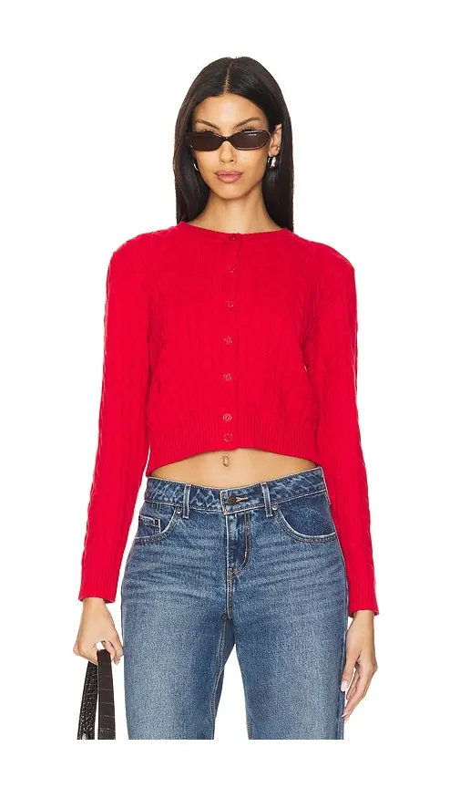 Frankies Bikinis Dudley Cable Knit Cardigan | Image 1 Frankies Bikinis Dudley Cable Knit Cardigan | Image 1