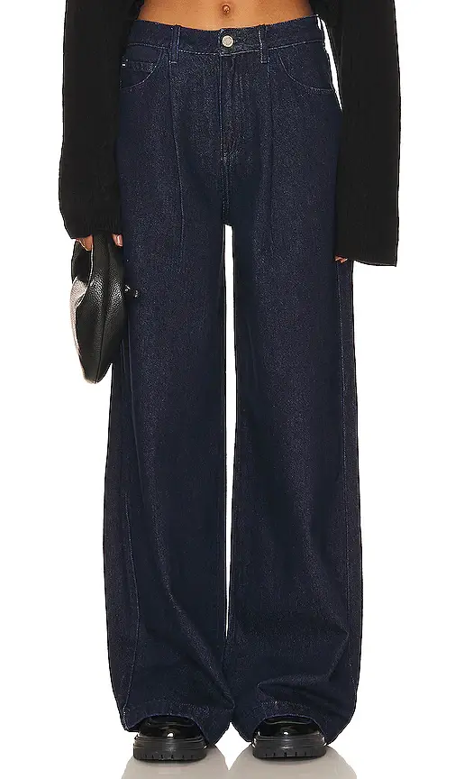 WeWoreWhat High Rise Pleated Wide Leg Jeans | Image 1 WeWoreWhat High Rise Pleated Wide Leg Jeans | Image 1