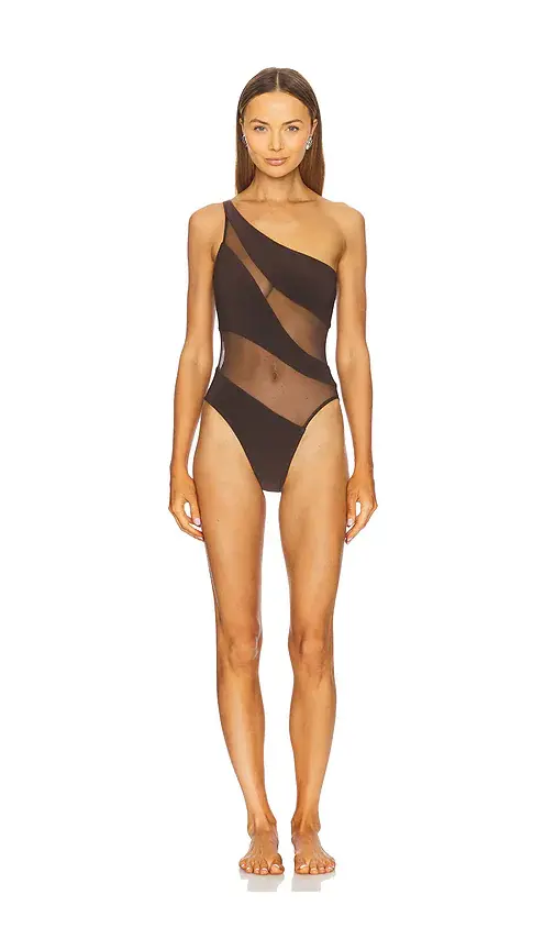 Norma Kamali Snake Mesh Mio One Piece | Image 1 Norma Kamali Snake Mesh Mio One Piece | Image 1