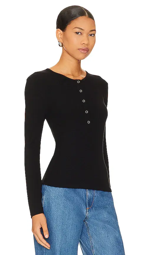 LNA Dalston Ribbed Henley Top | Thumbnail 2 LNA Dalston Ribbed Henley Top | Thumbnail 2