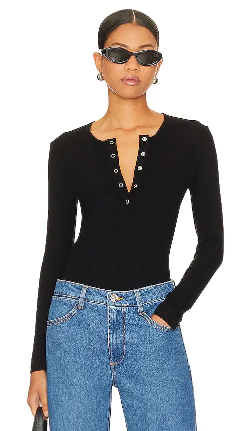 Dalston Ribbed Henley Top Dalston Ribbed Henley Top