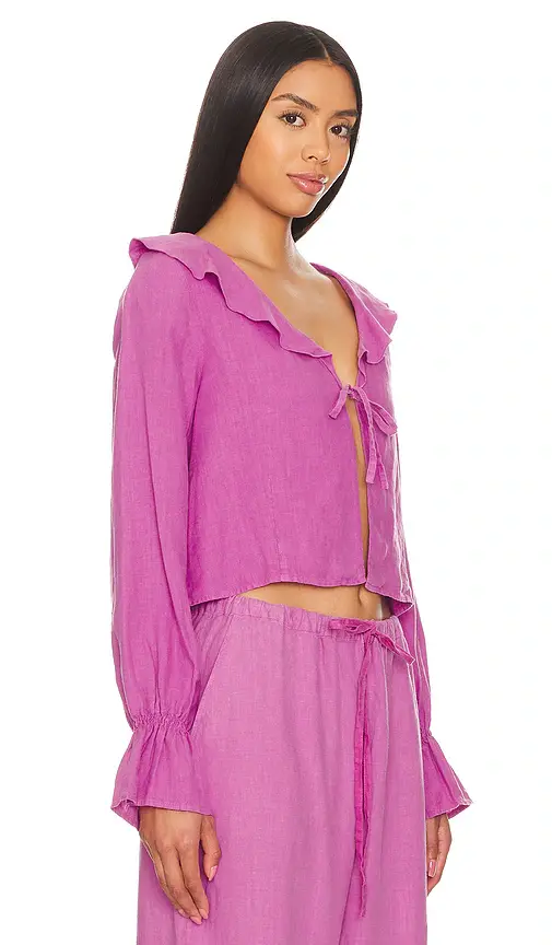 Nation Los Angeles Camila Ruffle Tie Front Top | Thumbnail 2