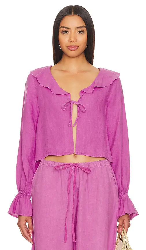 Camila Ruffle Tie Front Top Camila Ruffle Tie Front Top