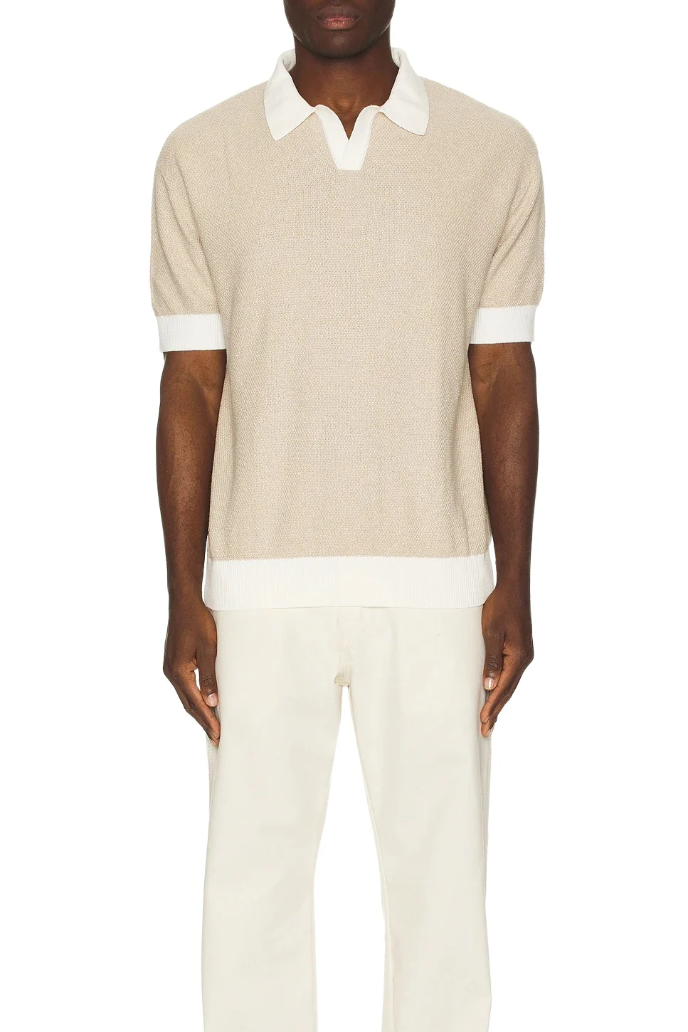 Bound Texture Knit Polo