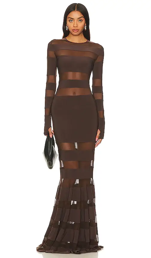 Norma Kamali Spliced Dress Fishtail Gown