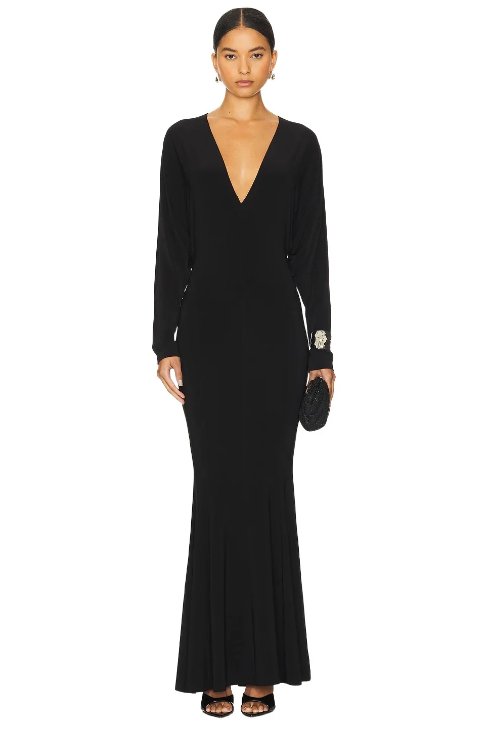 Dolman V Neck Fishtail Gown