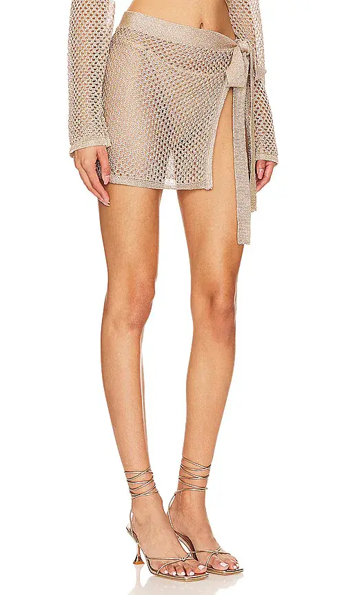 House of Harlow 1960 x REVOLVE Sana Metallic Open Stitch Tie Skirt | Thumbnail 2 House of Harlow 1960 x REVOLVE Sana Metallic Open Stitch Tie Skirt | Thumbnail 2