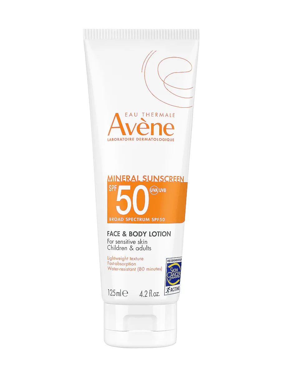 Avene Mineral Sunscreen Broad Spectrum SPF 50 Face & Body Lotion