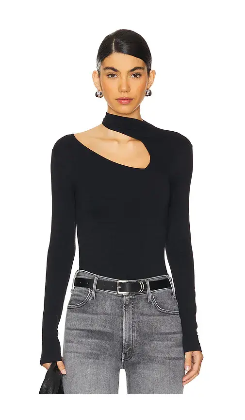 Free People x Intimately FP Cut It Out Seamless Long Sleeve Top In Black | Image 1 Free People x Intimately FP Cut It Out Seamless Long Sleeve Top In Black | Image 1