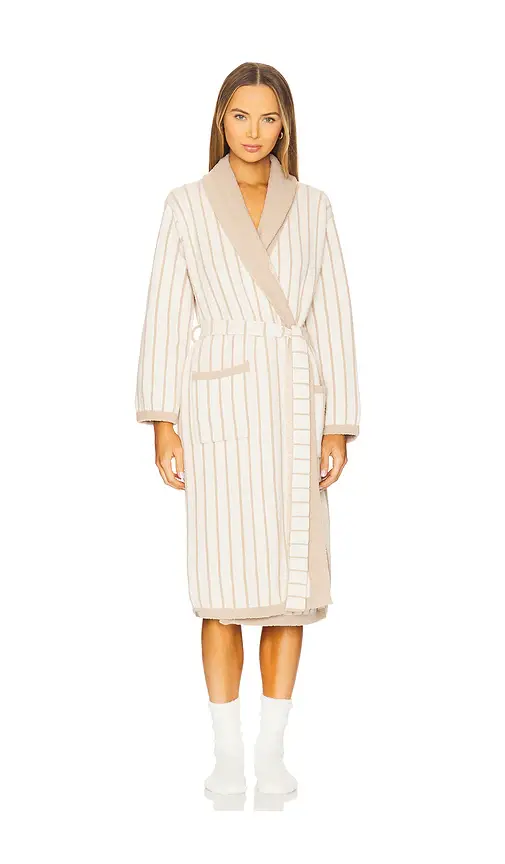 Barefoot Dreams CozyChic Cotton Pinstripe Robe | Image 1 Barefoot Dreams CozyChic Cotton Pinstripe Robe | Image 1