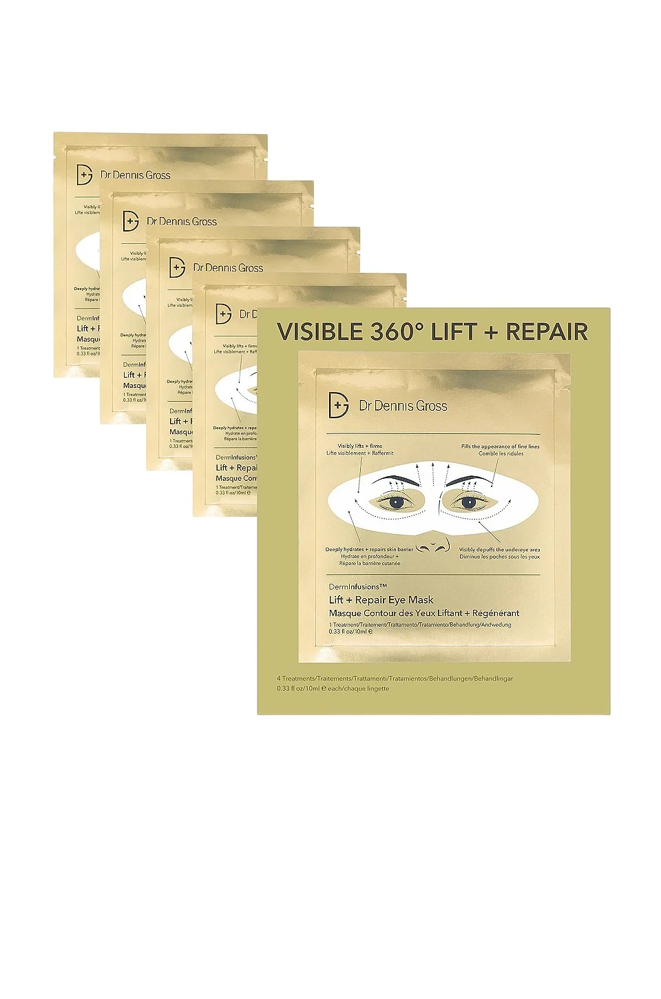 Dr. Dennis Gross Skincare Derminfusions Lift + Repair Eye Mask 4 Pack